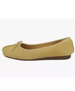 Clarks Freckle Ice Damas Amarillo Gamuza Informal Zapatos Sin Cordones Reino Unido 8 D UE 42 - Imagen 1 de 6
