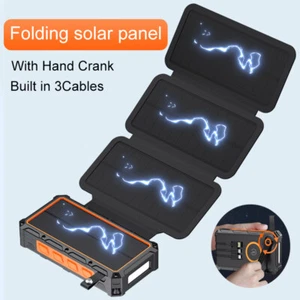 Solar Power Bank Battery 20000mAh Fast Charging Panel for Mobile Phone iPhone - Picture 1 of 15