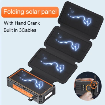 20000mAh Solar Power Bank Battery Fast Charging Panel for Mobile Phone iPhone - Image 1 of 4