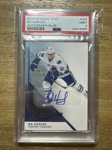 2014 SP GAME USED BO HORVAT AUTOGRAPH-BLUE #101 PSA MINT 9 (POP 2) - Picture 1 of 2