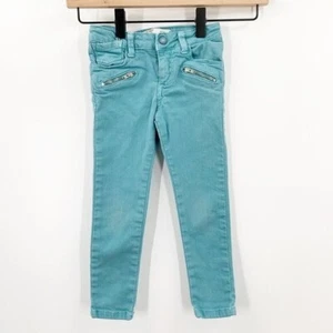 Zara Collection Girls Size 4 Teal Jeans Soft Adjustable - Picture 1 of 5