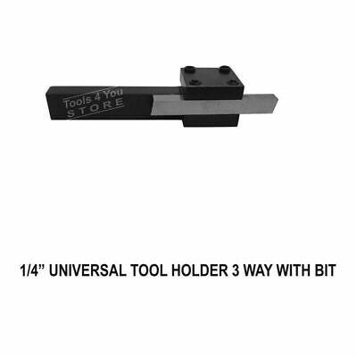 1/4  Inch Universal Tool Holder 3 Way Tool Holder Turning Tools With Tool Bit • 38.29£