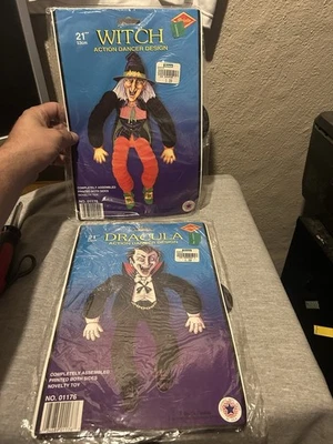 Decoração vintage Halloween bruxa do Drácula 21" ação dançarina Beistle lacrada - Imagem 1 de 4