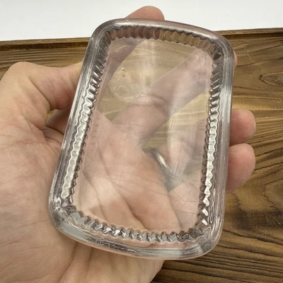 SIGLO XIX RARO ANTIGUO VINTAGE ÚNICO VICTORIANO TRANSPARENTE VIDRIO GRUESO JABONERA Foto 1 de 4