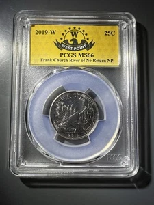 2019 W Frank Church River of No Return NP Quarter 25c PCGS MS66 West Point Label - Bild 1 von 4
