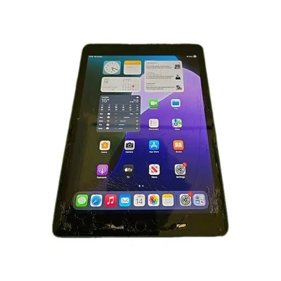 Apple iPad 9th Gen 64GB Wi-Fi 10.2 in Space Grey Cracked Screen.  ( DK748) - Image 1 of 4