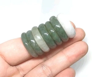 Natural Green Burma Jade Band Ring Milti Sizes And Colors - Picture 1 of 6