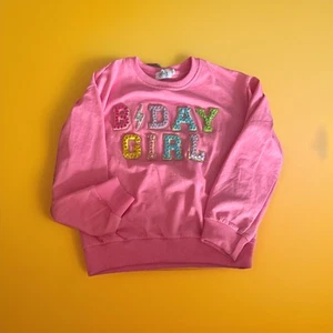 New Lola + The Boys Sweatshirt Girls Birthday Girl Crystal Crew Neck Size 12 - Picture 1 of 5