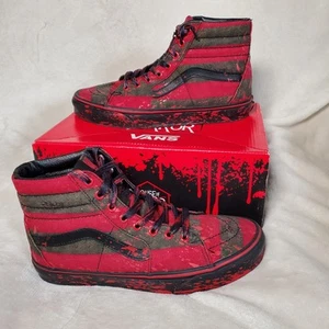 Vans Nightmare on Elm Street Freddy Krueger Horror Sk8-hi M 9 W 10,5 etichette scatola - Foto 1 di 7