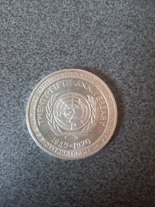 Medalla Moneda 25 Aniversario de Las Naciones Unidas 1945-1970 Plata 27 Gramos - Imagen 1 de 4