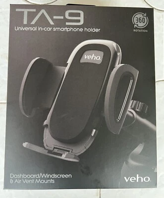 SOPORTE UNIVERSAL PARA SMARTPHONE VEHO TA9 EN COCHE | ROTACIÓN 360 - NEGRO - VAA-015-TA9 Foto 1 de 2