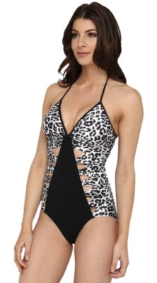 Traje de baño Guess Jungle Heat traje de baño traje de baño cheeta negro talla M nuevo con etiquetas Foto 1 de 4
