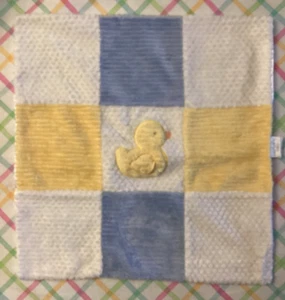 Carter's Duckie Ente Chenille Satin Patchwork Babydecke/Security Lovey 15 Zoll - Bild 1 von 5