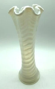 Antique Vintage EAPG Flint Glass Ripple Vase Opalescent - Picture 1 of 11