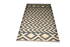 Hand Woven Traditional Navajo Wool Jute Kelim Yoga Mat Afghan Kilim Rug Carpet