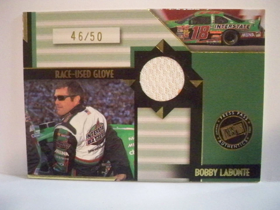 Bobby Labonte Press Pass Stealth Race-Used Glove - Image 1 of 1