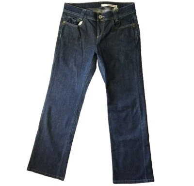 DKNY Jeans Men 30X30 Blue Straight Leg Dark Wash 100% Cotton Denim Yellow Stitch - Image 1 of 4