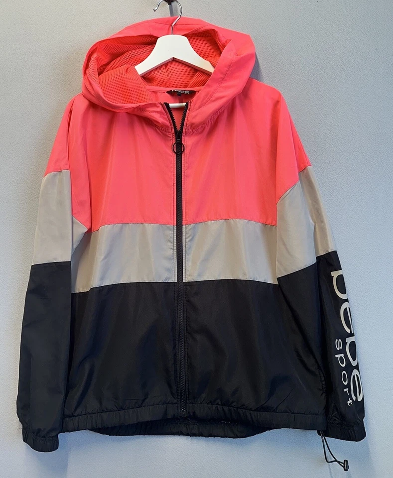 Chaqueta cortavientos Bebe Sport para mujer talla grande rosa bloque de color cremallera completa Foto 1 de 4