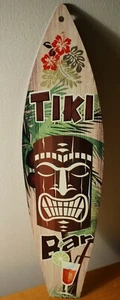 TIKI BAR IDOL WILLKOMMENSSCHILD tropisches Getränk rustikal Strandbar Surfbrett Wohnkultur - Bild 1 von 5