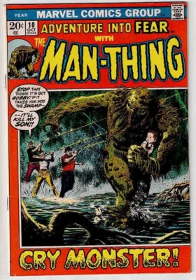 ADVENTURE IN FEAR #10 (1972) ~FN KEY Primera característica del título de Man-Thing como cabeza de cartel Foto 1 de 2