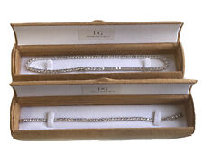 White gold finish created diamond Necklace And bracelet In Beige Velvet Gift Box