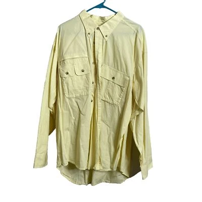 Mens Cabela's Yellow Fishing Shirt Size 2XL Long Sleeve Vented Button Down - Image 1 of 4