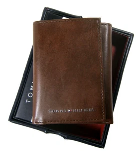 Tommy Hilfiger TH Trifold Genuine Leather Wallet Men's Brown NWT 31HP110044 - Picture 1 of 7