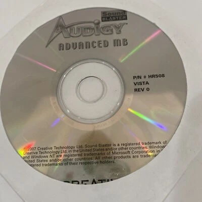 Audigy Advanced MB Sound Blaster CD 2007 Creative Technology Software HR508 - Image 1 of 2