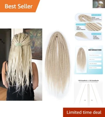 Extensiones de rastas de doble extremo de lujo 24 pulgadas - 15 piezas de cabello rubio pardusco Foto 1 de 4