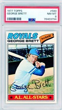 1977 Topps #580 GEORGE BRETT Royals HOF PSA 8 NM-MT Sharp Corners!