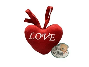 VALENTINSTAG LIEBE PLÜSCHHERZ LOVE PLÜSCH HEART 10 CM MIT SATINSCHNÜRUNG - Bild 1 von 1
