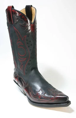16374 Sendra Boots Cowboystiefel Flora Rojo Sprinter Negro Westernstiefel