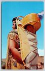 Native Americana ~ Mère indienne avec enfant au soleil berceau ombragé ~ PC vintage