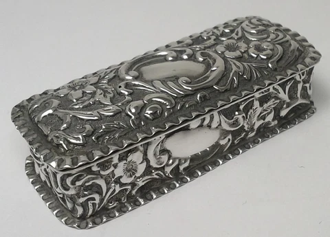 Victorian Sterling Silver Trinket/Toothpick/Snuff Box (2 ¾”) - Hallmarked 1893 Cover