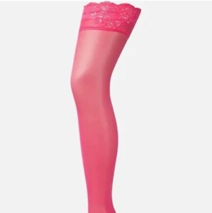 Versace Pink Lace Stockings - Picture 1 of 11