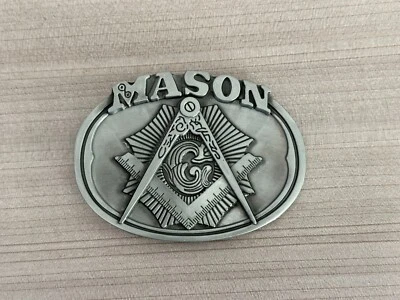 Hebilla de cinturón Mason Silver 3,875" x 2,875" Foto 1 de 2