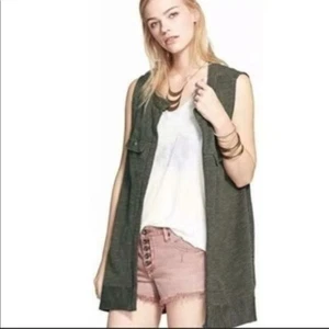 NUEVO SIN ETIQUETAS Free People Chaleco Militar Verde Carretera Chaqueta Talla S - Imagen 1 de 13
