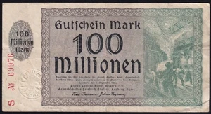 Germany Hamborn 100 Million Mark 1923 Vintage Emergency Paper Money Banknote VF - Picture 1 of 2