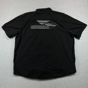 Harley-Davidson Motorcycle Shirt Short Sleeve Button Black Mens XXL Mechanic - Picture 1 of 9