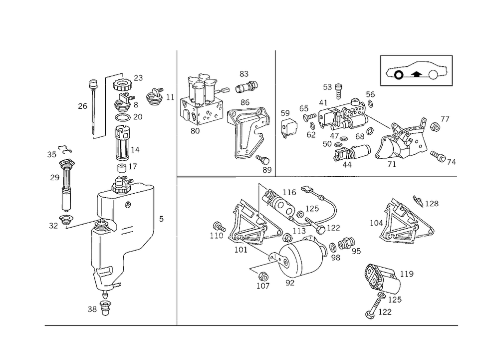 正品梅赛德斯-奔驰悬架水库 129-320-01-15 — 第 1/1 张图片