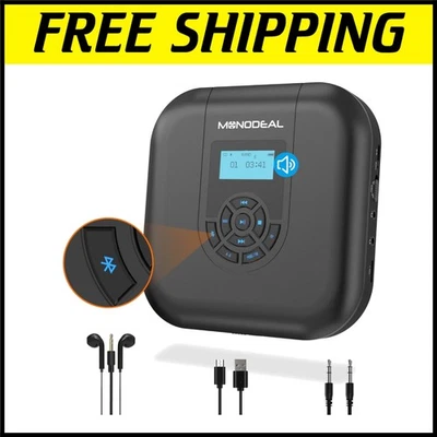 Wiederaufladbarer Bluetooth CD Player mit Anti-Skip & Lautsprechern - 10 Stunden Spielzeit - Bild 1 von 4