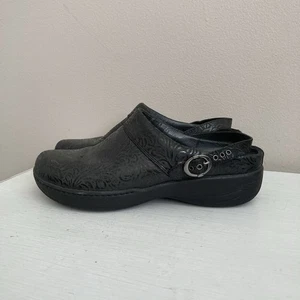 Dansko Womens Black Embossed Leather Allison Floral Mule Slip On Shoes Size 41 - Picture 1 of 12