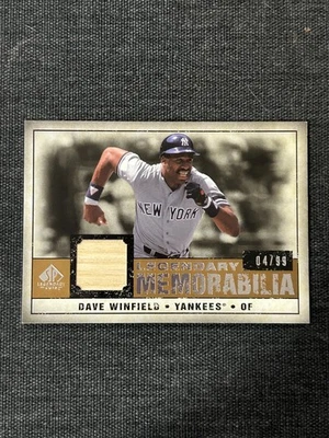2008 UPPER DECK SP LEGENDARY MEMORABILIA  DAVE WINFIELD # LM-DW 04/99 - Image 1 of 2