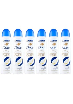 6pz Dove Original Advanced Care Deodorante Spray Corpo Tripla Azione 150 ml 72h - Immagine 1 di 3