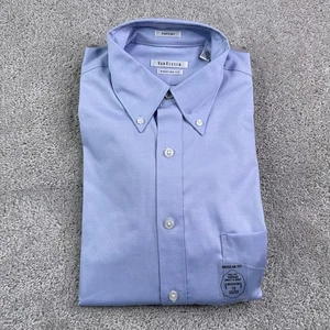 Van Heusen Shirt Mens 15-32 Blue Pinpoint Oxford Button Down Regular Fit NEW NWT - Picture 1 of 6