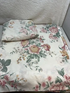 Vintage Lady Pepperell No Iron Percale Floral FULL Flat & Fitted Sheets - Picture 1 of 4