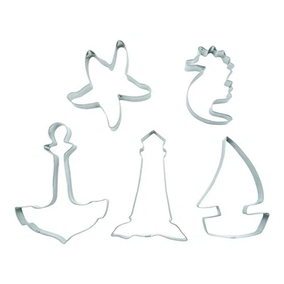 880204-5er Set "Maritim" - Ausstechformen Segelboot Leuchtturm Anker Seestern... - Bild 1 von 4