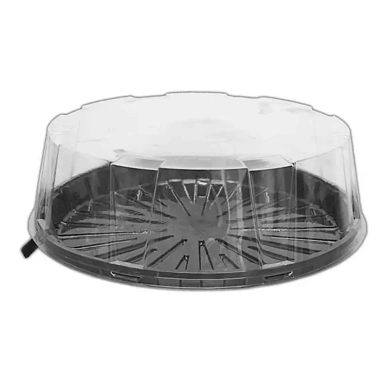 * Full Cake Combi Lid & Base 6.5" Round, Pk 35, Plastic Recyclable Clear Black - Image 1 of 1