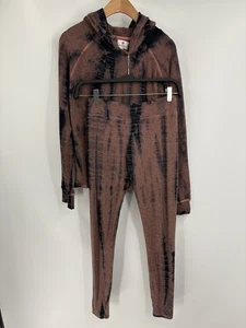 Anthropologie Sundry Lora Tie-Dye Hoodie sweat Suit pants 2 piece set size 0 XS - Picture 1 of 20