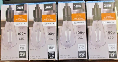 Feit Electric ST19 LED Light Bulb Daylight 5000K, 100W Replacement, 4 bulbs - Image 1 of 4
